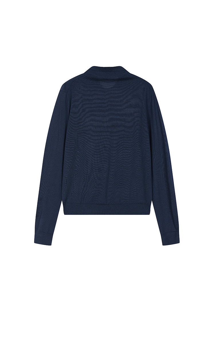 Sweater / JNBY H-Line Wool-Silk Cashmere Polo Knit