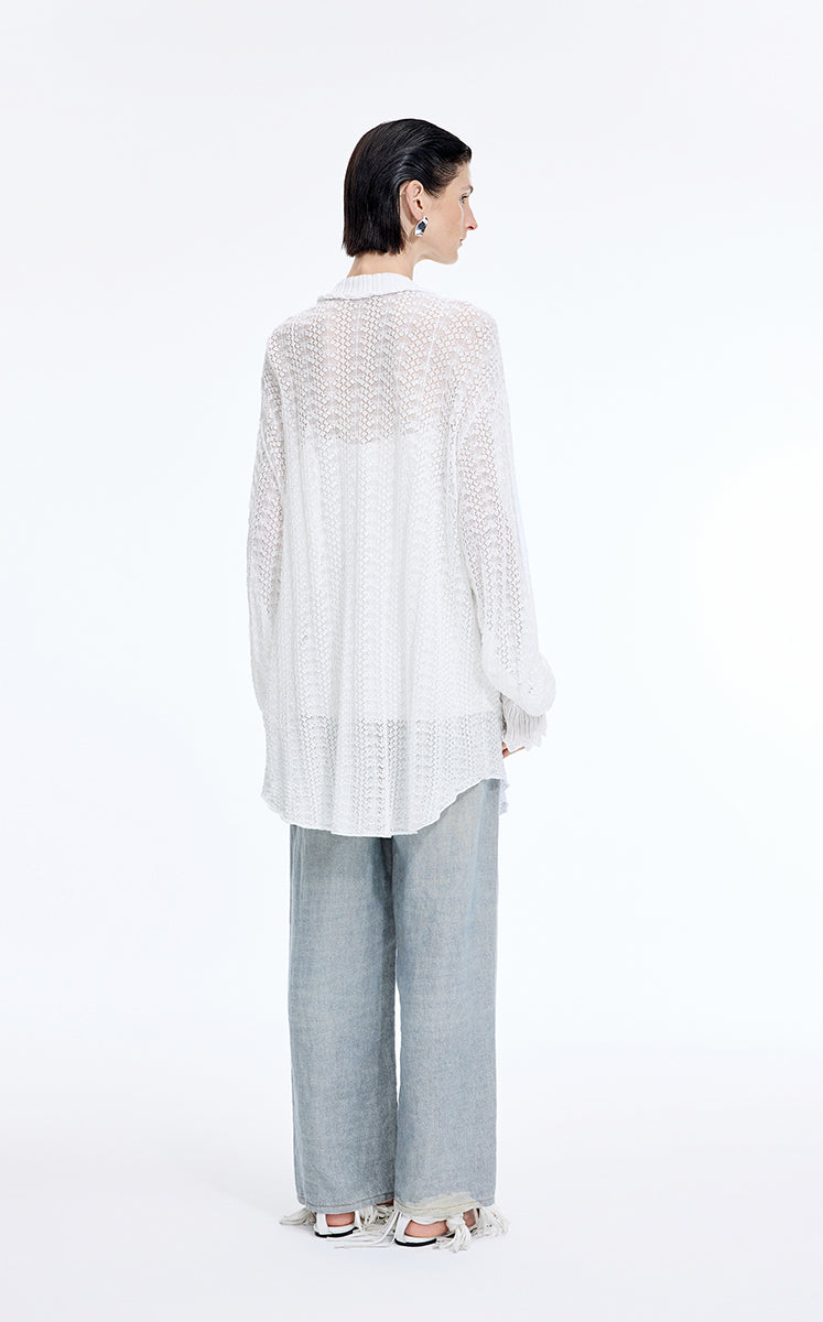 Sweater / JNBY H-Shaped Longline Cotton Cardigan