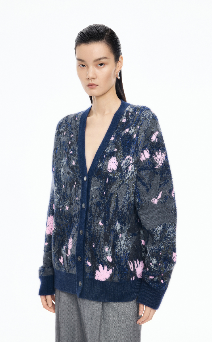 Sweater / JNBY Hand-Painted Kew Garden Long Cardigan