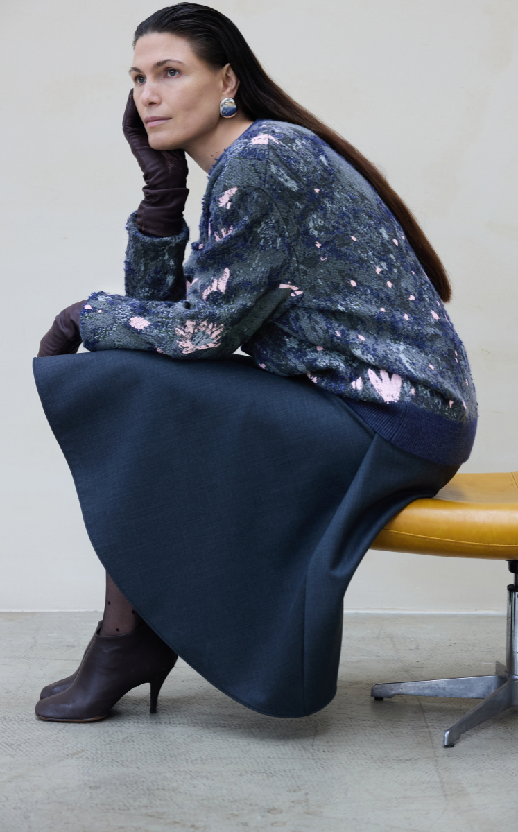 Sweater / JNBY Hand-Painted Kew Garden Long Cardigan