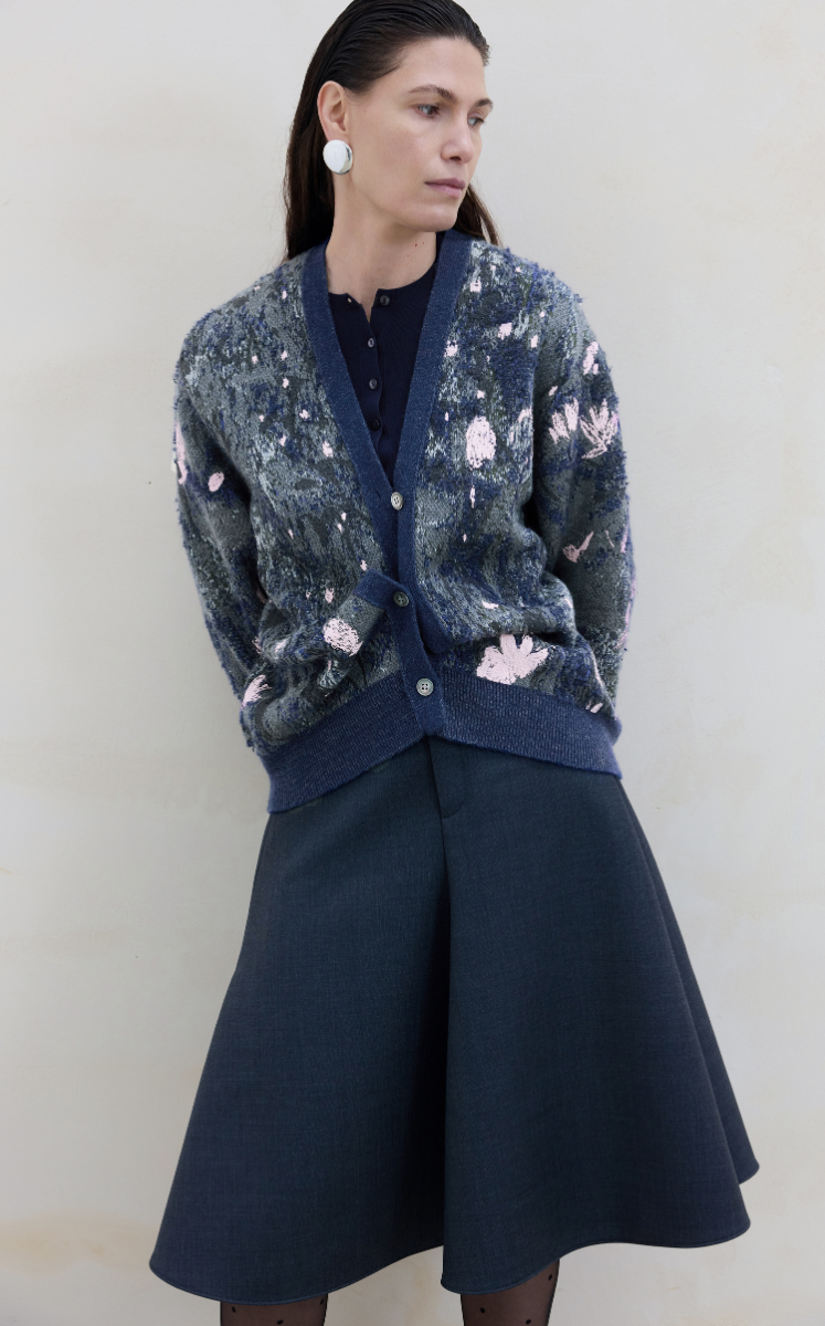 Sweater / JNBY Hand-Painted Kew Garden Long Cardigan