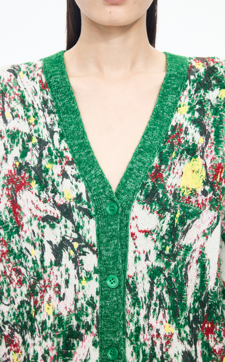 Sweater / JNBY Hand-Painted Kew Garden Long Cardigan