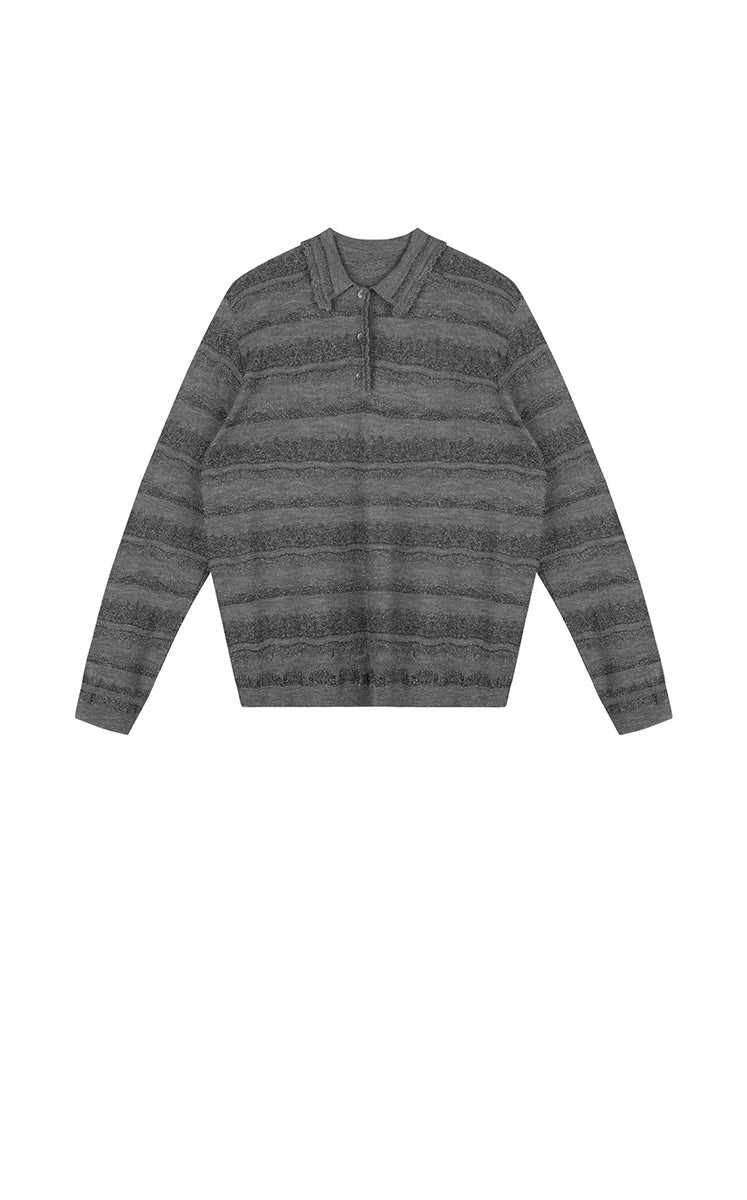Sweater / JNBY Textured Knit Long-Sleeve Polo Top