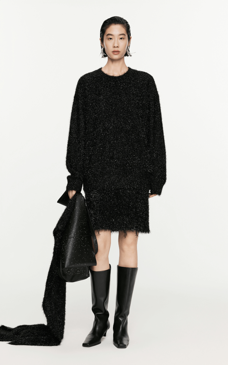 Sweater / JNBY Metallic Effect Crew-Neck Jumper Black