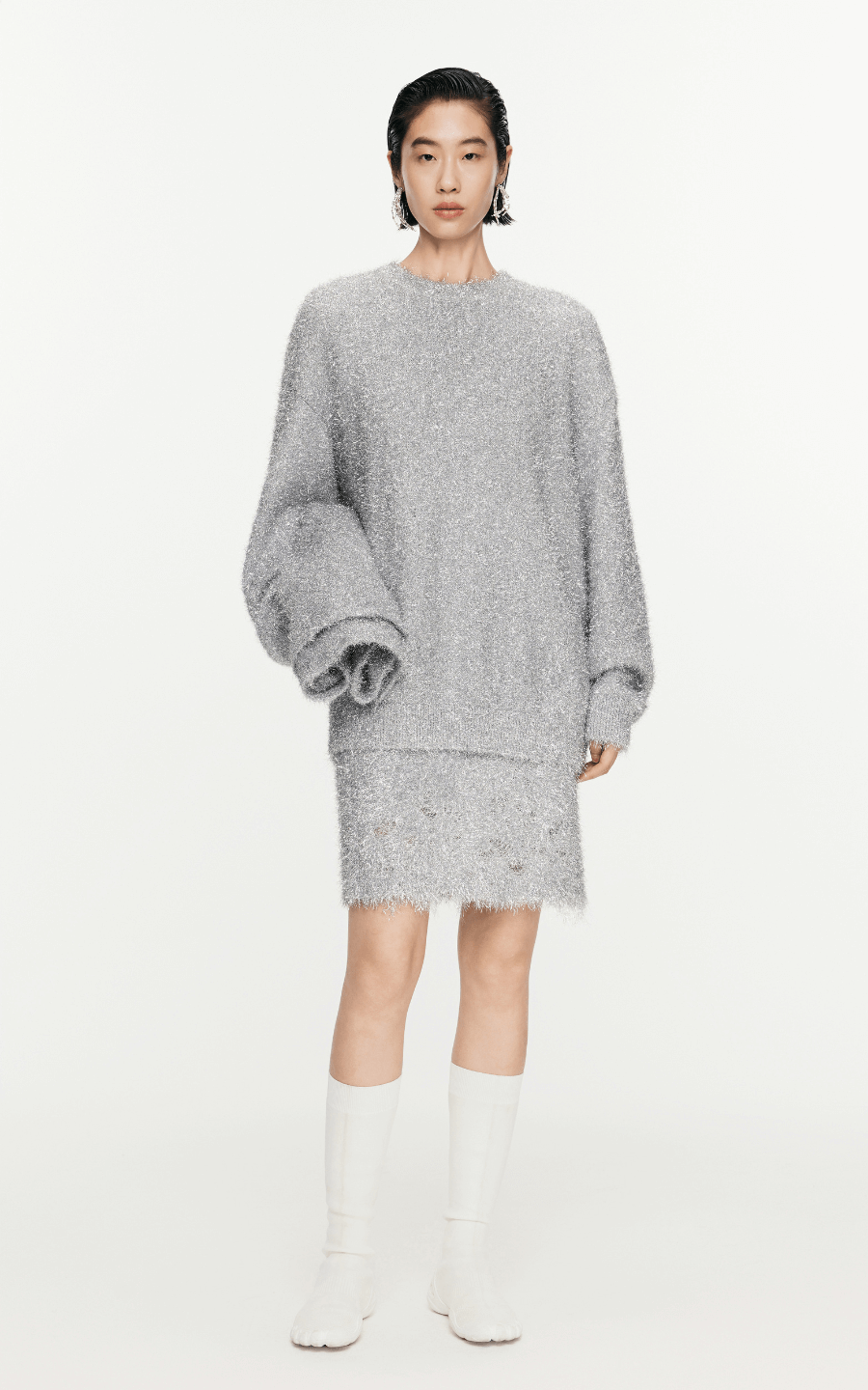 Sweater / JNBY Metallic Effect Crew-Neck Jumper Grey