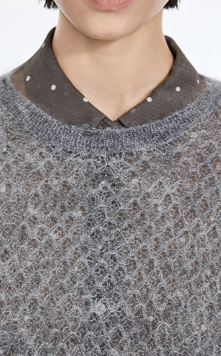 Sweater / JNBY Mohair Oversized Long Sleeve Pullover