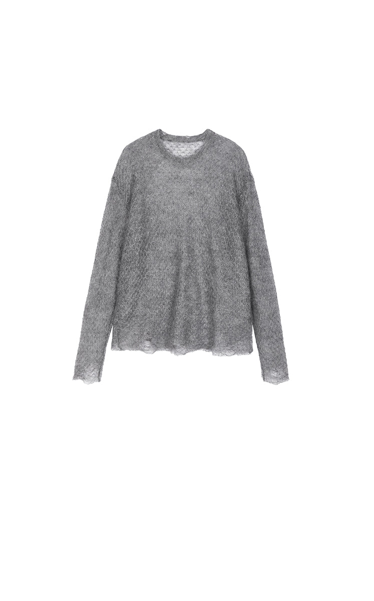 Sweater / JNBY Mohair Oversized Long Sleeve Pullover
