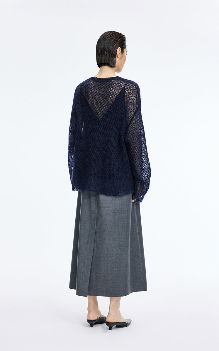 Sweater / JNBY Mohair Oversized Long Sleeve Pullover