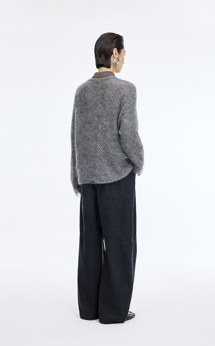Sweater / JNBY Mohair Oversized Long Sleeve Pullover