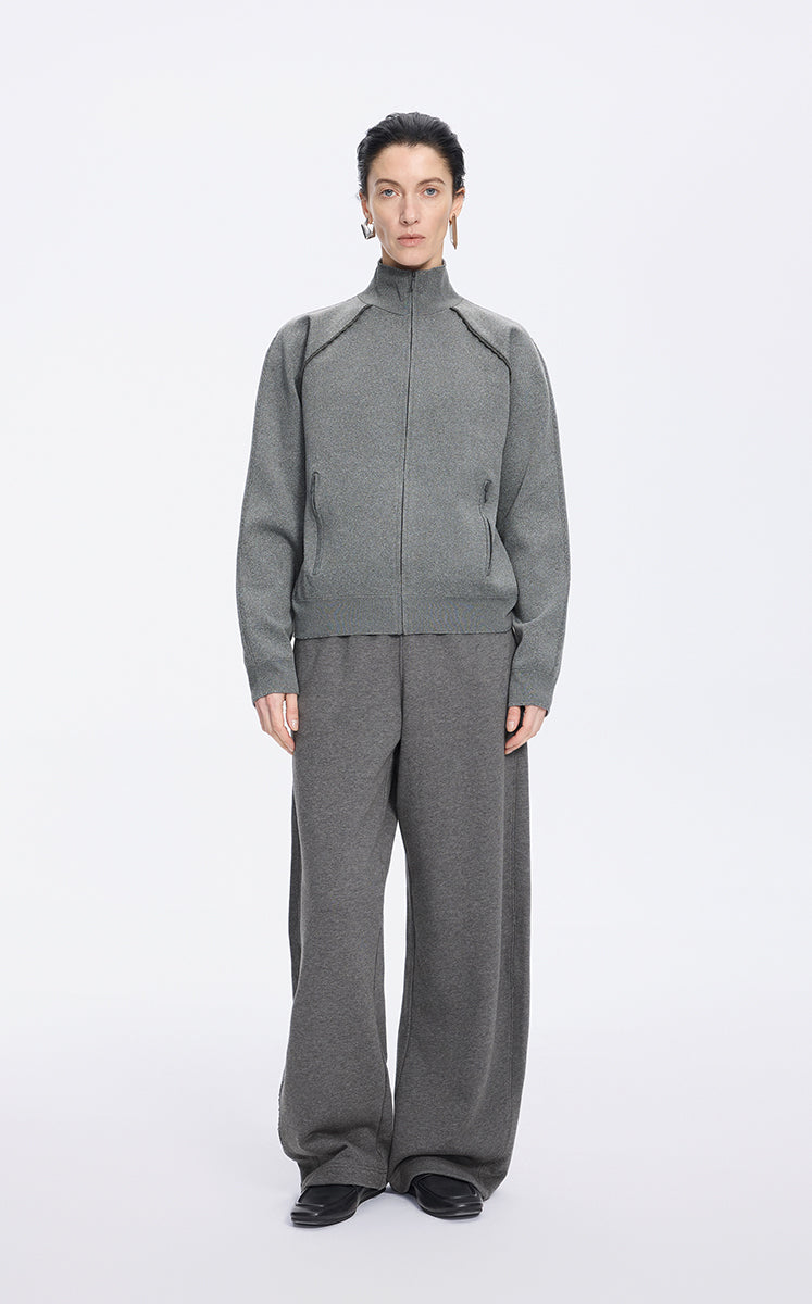 Sweater / JNBY Raglan T-Shape Mid-Length Cardigan Grey