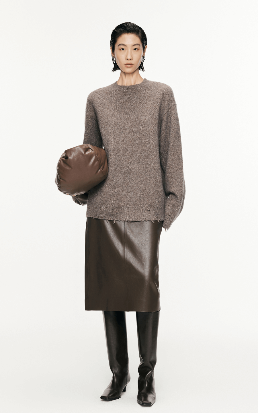 Sweater / JNBY Relaxed Metallic-Threading Sweater Golden