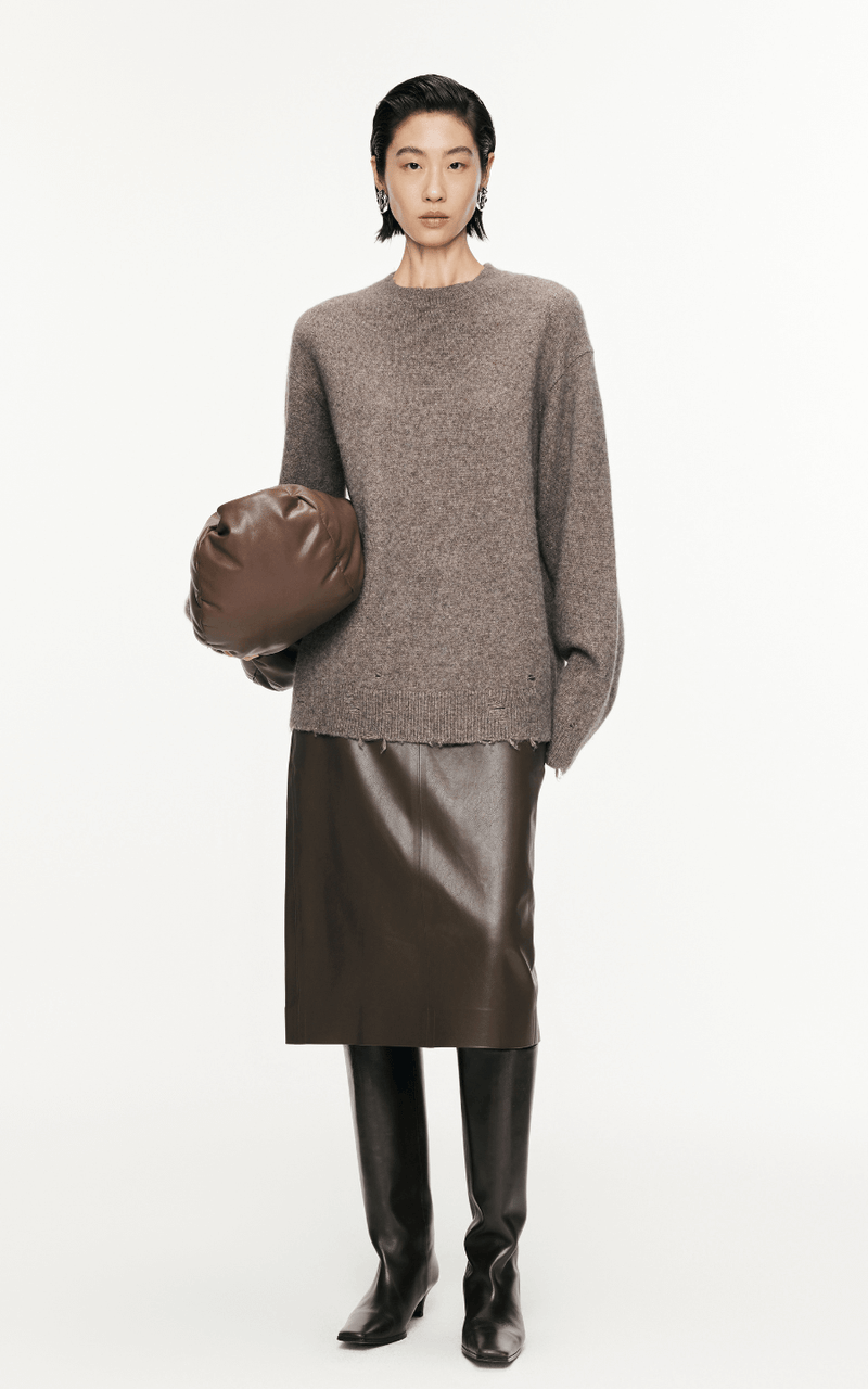 Sweater / JNBY Relaxed Metallic-Threading Sweater Golden