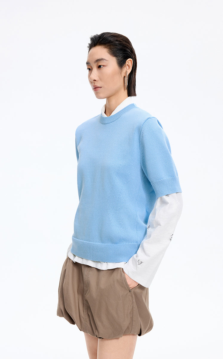 Sweater / JNBY Relaxed T-shape Short-Sleeve Sweater