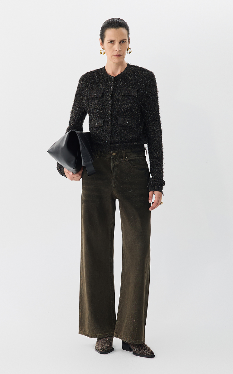 Sweater / JNBY Slim Fit Cropped Cardigan Black