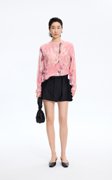 Sweater / JNBY T-Shape Floral Print Mohair Blend Pullover