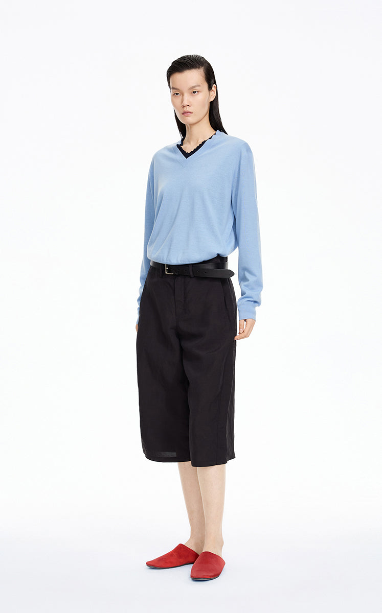 Sweater / JNBY V-neck Cashmere Wool Blend Pullover