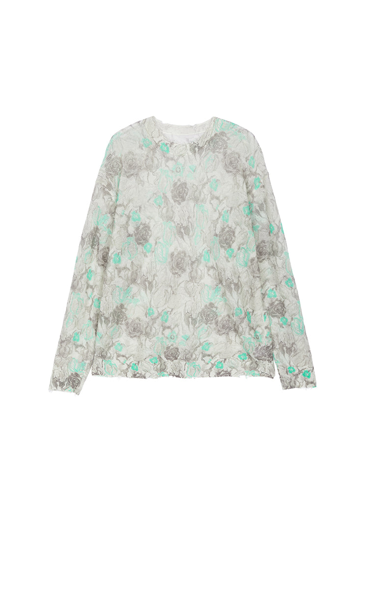 Sweater / JNBY Watercolor Floral Fuzzy Knit