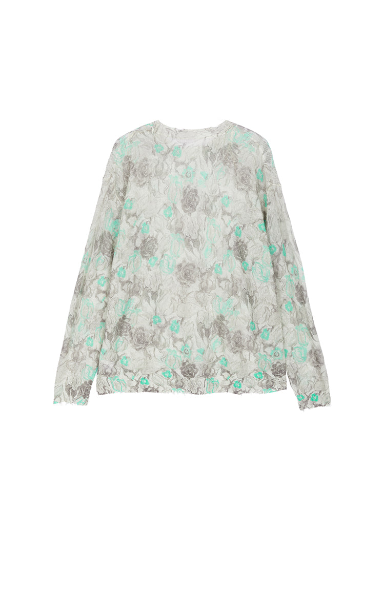 Sweater / JNBY Watercolor Floral Fuzzy Knit