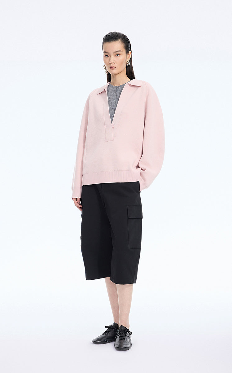 Sweater / JNBY Wool Blend Polo Neck Pullover