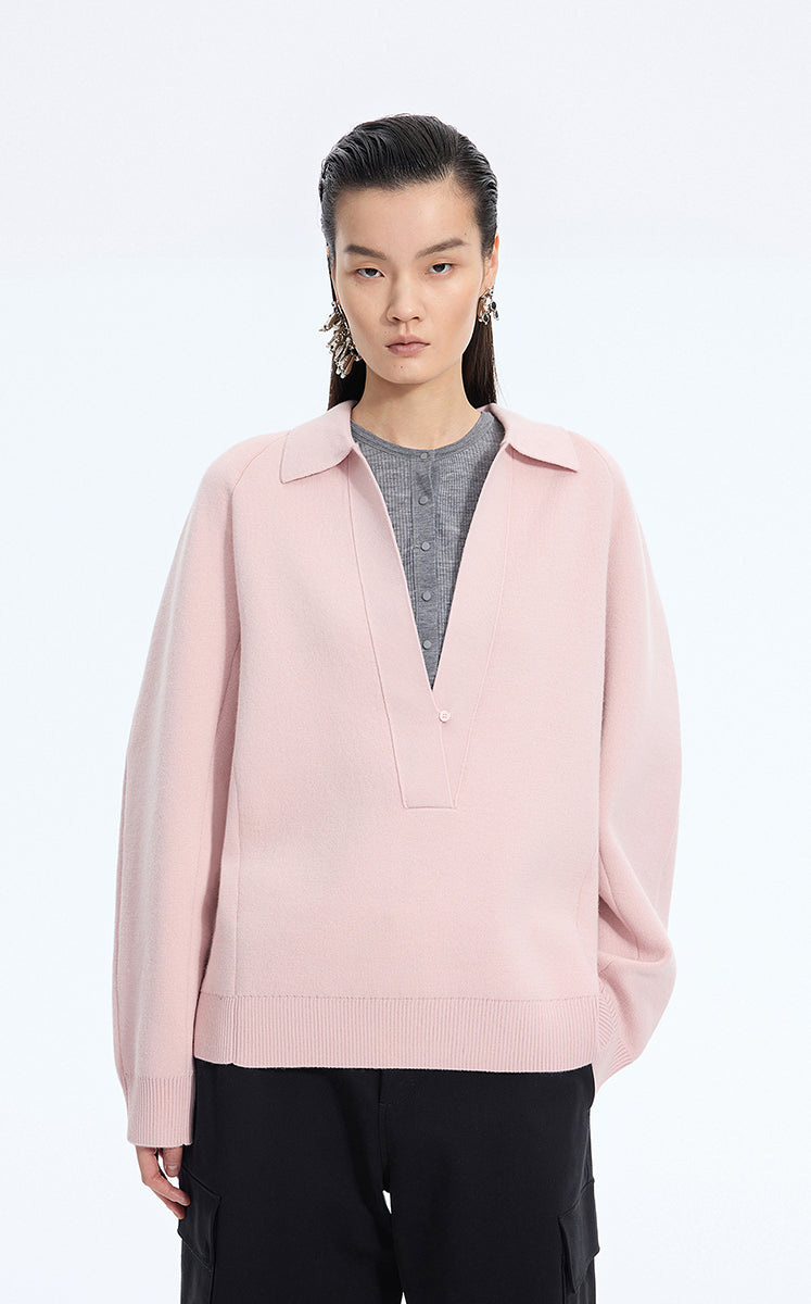 Sweater / JNBY Wool Blend Polo Neck Pullover