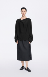 Sweater / JNBY Wool Blend Loose Pullover with Back Detail
