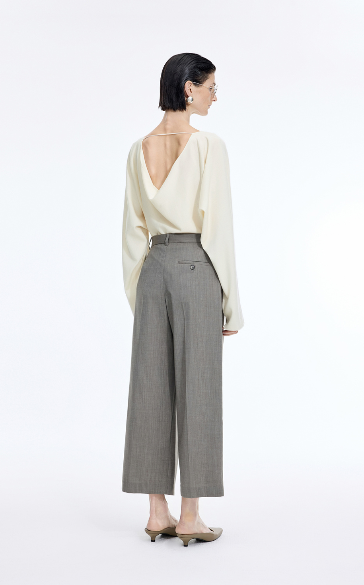 Sweater / JNBY Wool Blend Loose Pullover with Back Detail