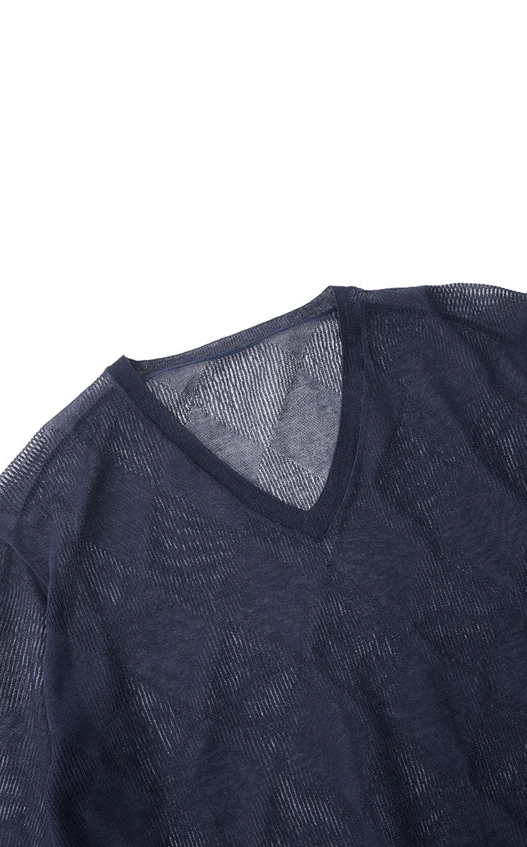 Sweater / JNBY Cotton Blend V-Neck Textured Knit