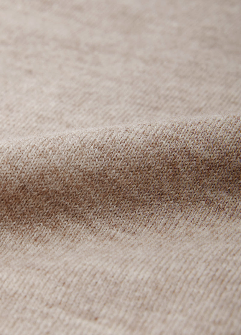 Sweater / JNBY 100% Merino Wool V-Neck Oversized Pullover Light Heather Beige-1