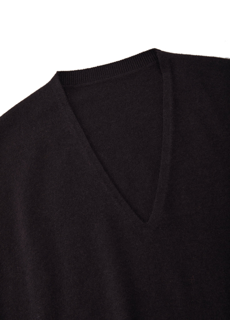Sweater / JNBY 100% Merino Wool V-Neck Oversized Pullover Rich Brown-2