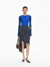 Sweater / JNBY Cotton Ribbed Knit Top