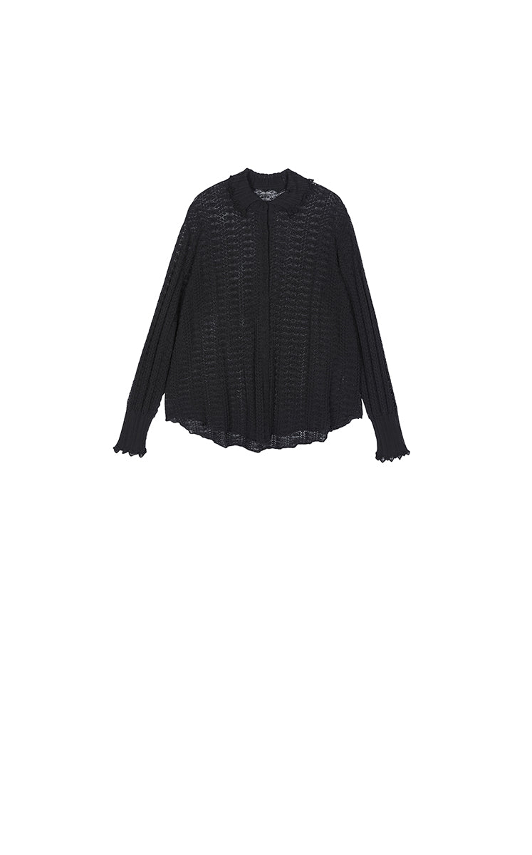Sweater / JNBY H-Shaped Longline Cotton Cardigan Black-2