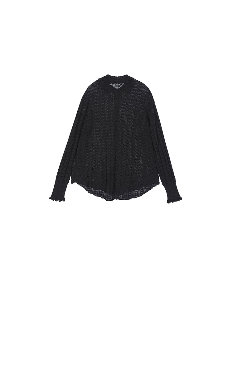 Sweater / JNBY H-Shaped Longline Cotton Cardigan Black-2