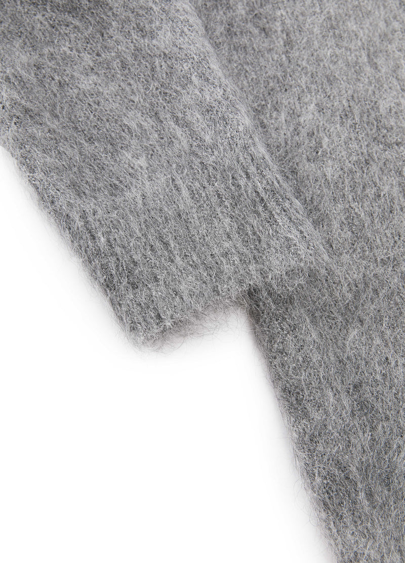 Sweater / JNBY Mohair Wool Blend Collared Pullover Medium Heather Gray-2