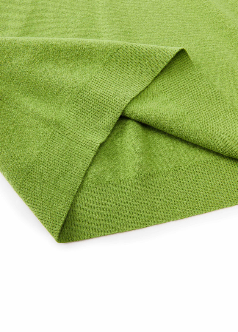 Sweater / JNBY Wool Jacquard V-Neck Pullover Lime Green-1