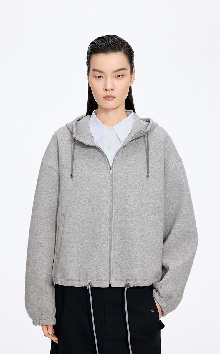 Sweatshirt / JNBY 3D Floral Tassels Zip-Up Hoodie