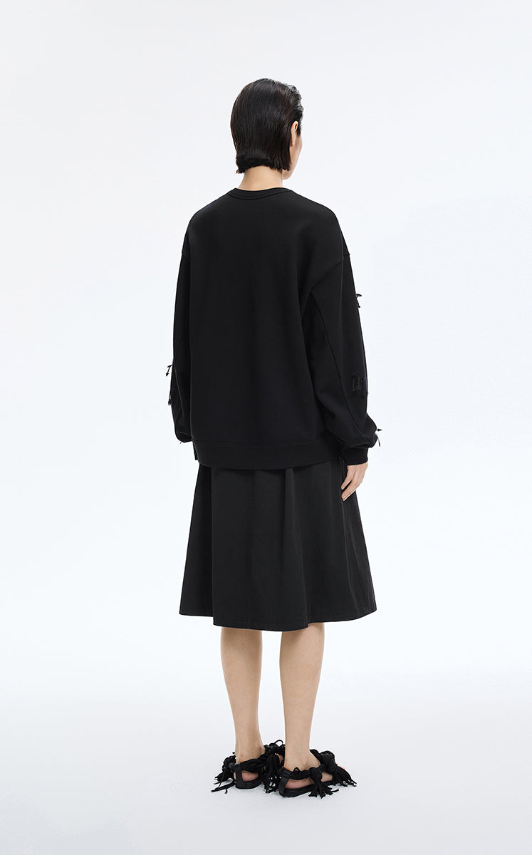 Sweatshirt / JNBY Relaxed 3D Floral Tassels Pullover