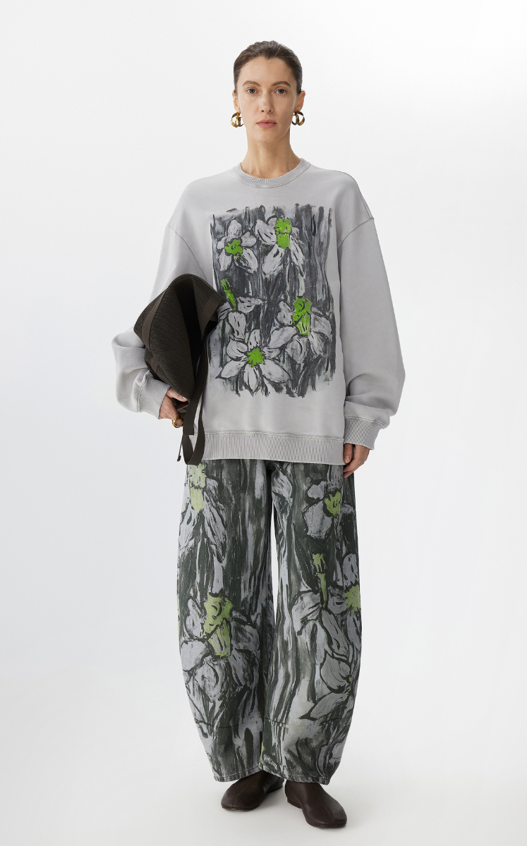 Sweatshirt / JNBY Relaxed Cotton Terry Pullover Grey