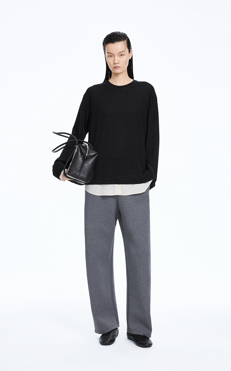 Sweatshirt / JNBY Relaxed skin-friendly Layered Pullover Black