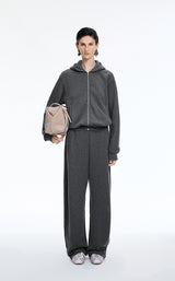 Sweatshirt / JNBY Wool-Blend Relaxed Zip Hoodie