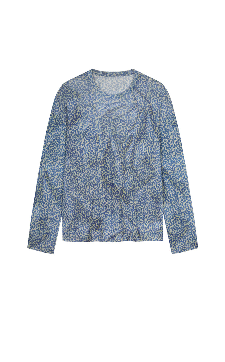 T-Shirt / JNBY Abstract Pattern Sheer Mesh Long Sleeve T-Shirt