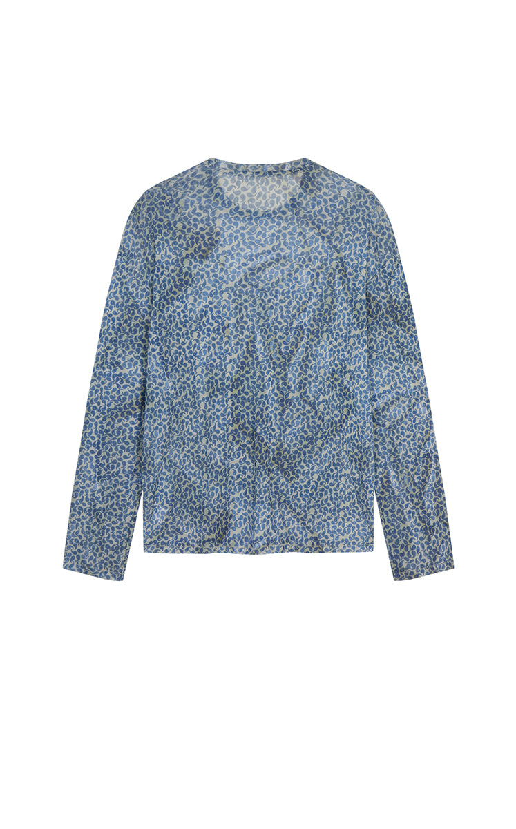 T-Shirt / JNBY Abstract Pattern Sheer Mesh Long Sleeve T-Shirt