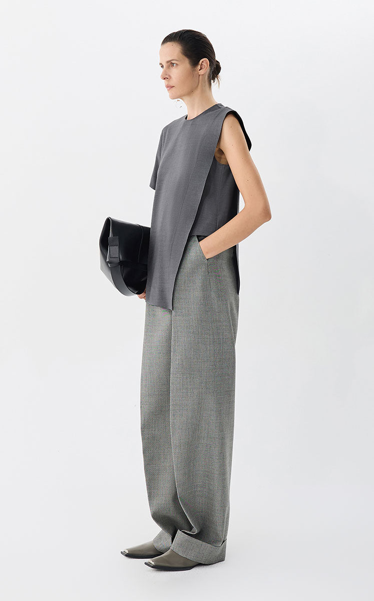 T-Shirt / JNBY Asymmetric Wool Blouse Grey