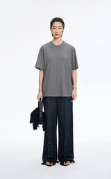 T-Shirt / JNBY Beaded Cotton Oversized Short Sleeve T-Shirt