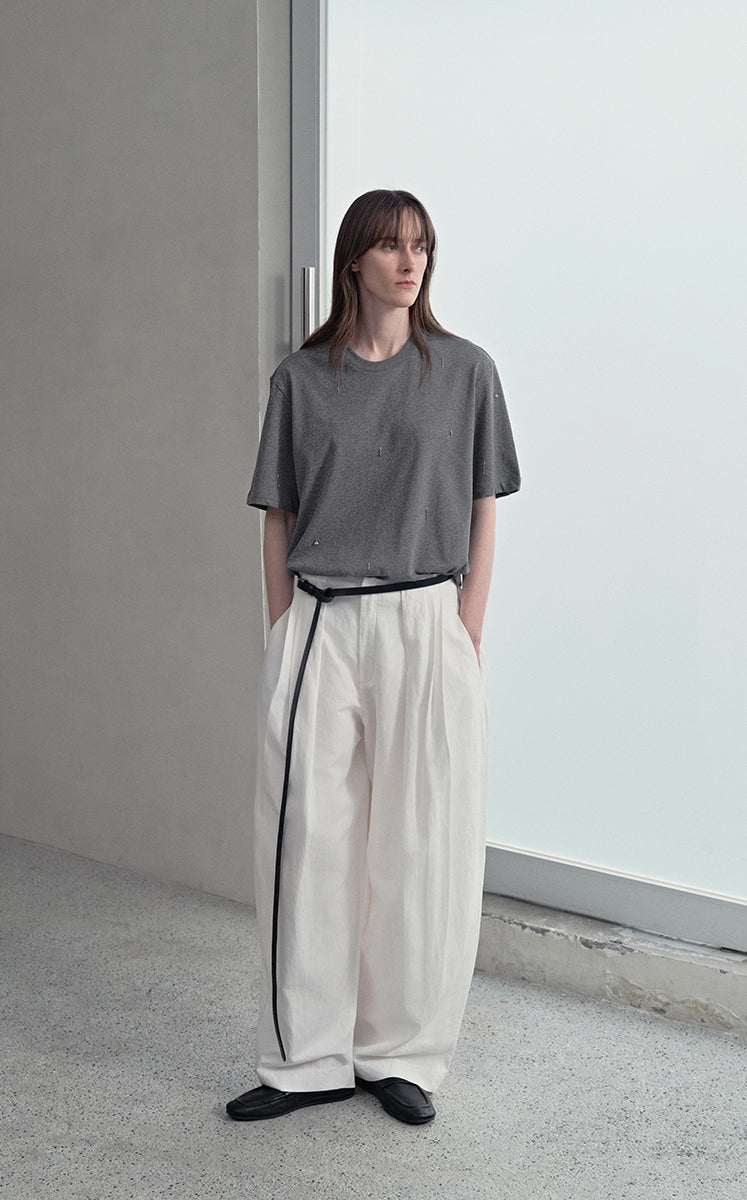 T-Shirt / JNBY Beaded Cotton Oversized Short Sleeve T-Shirt