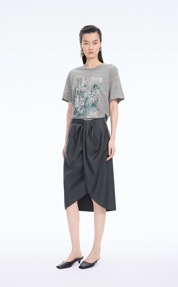 T-Shirt / JNBY Botanical Floral Graphic Cotton Tee
