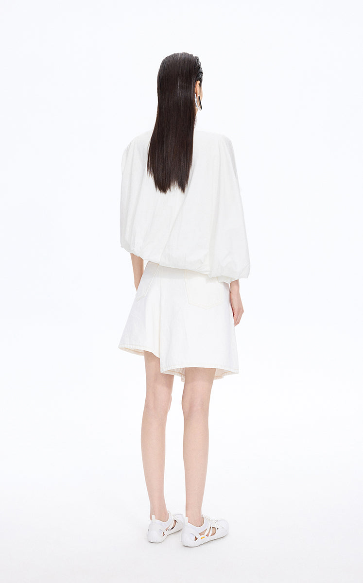 T-Shirt / JNBY Cropped Cotton Relaxed Fit T-Shirt