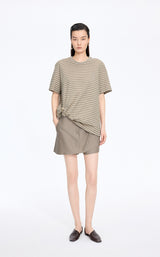 T-Shirt / JNBY Draped Pleated Hem Cotton T-Shirt