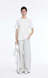 T-Shirt / JNBY Flocked Floral Cotton T-Shirt