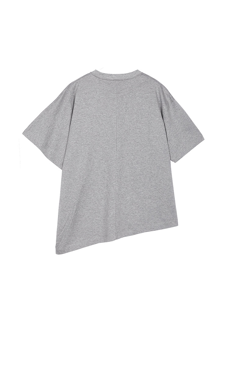 T-Shirt / JNBY Mercerized Cotton Blend Asymmetric T-Shirt