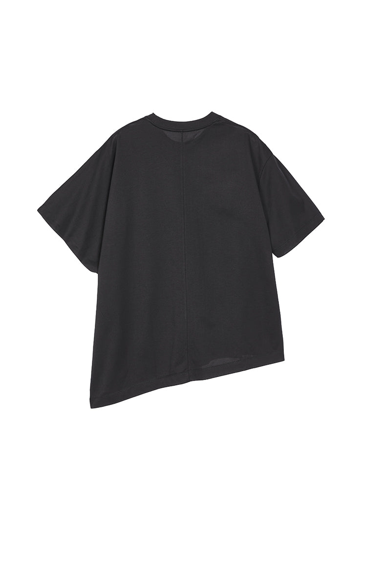 T-Shirt / JNBY Mercerized Cotton Blend Asymmetric T-Shirt